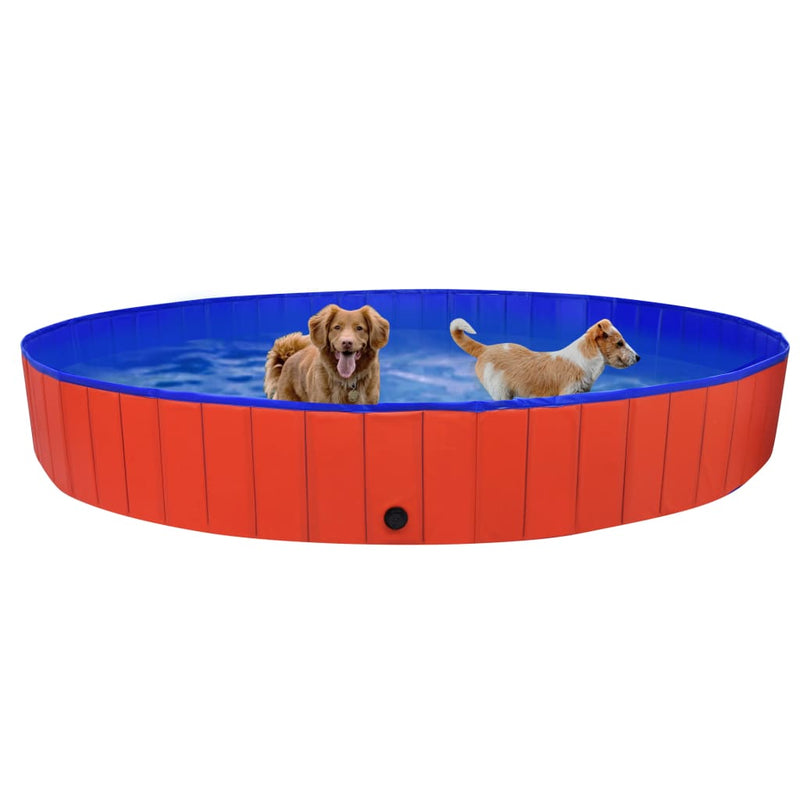 Dealsmate  Foldable Dog Swimming Pool Red 300x40 cm PVC