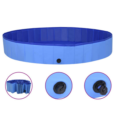 Dealsmate  Foldable Dog Swimming Pool Blue 200x30 cm PVC