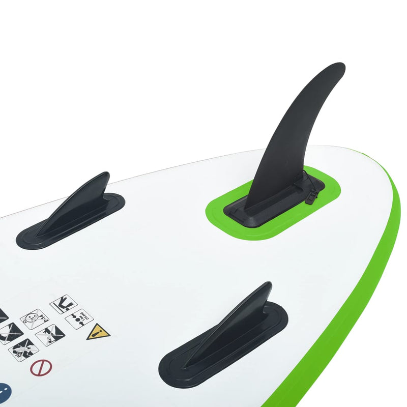 Dealsmate  Inflatable Stand Up Paddle Board Set Green and White