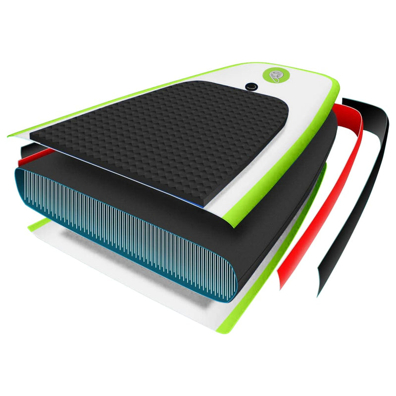 Dealsmate  Inflatable Stand Up Paddle Board Set Green and White