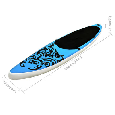 Dealsmate  Inflatable Stand Up Paddleboard Set 366x76x15 cm Blue