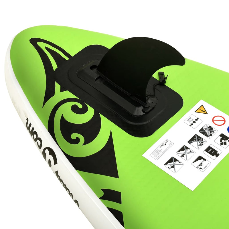 Dealsmate  Inflatable Stand Up Paddleboard Set 305x76x15 cm Green