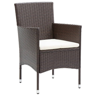 Dealsmate  Garden Dining Chairs 4 pcs Poly Rattan Brown