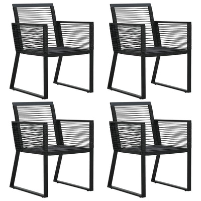 Dealsmate  Garden Chairs 4 pcs Rope Rattan Black