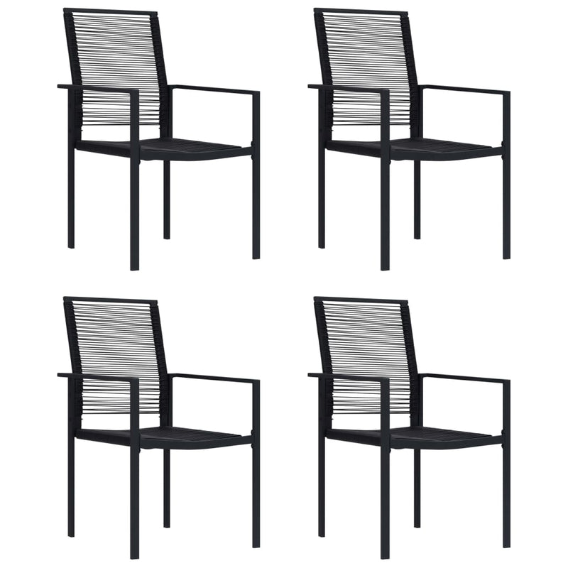 Dealsmate  Garden Chairs 4 pcs PVC Rattan Black