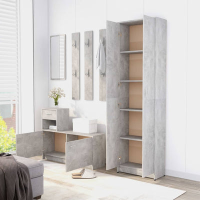 Dealsmate  Hallway Furniture Set Concrete Grey Chipboard