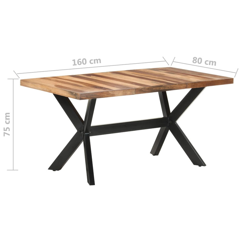 Dealsmate  Dining Table 160x80x75 cm Solid Wood with Honey Finish
