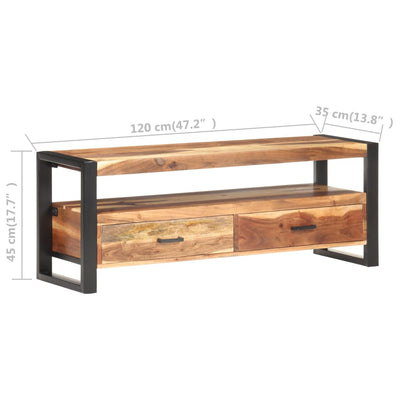Dealsmate  TV Cabinet 120x35x45 cm Solid Wood with Honey Finish