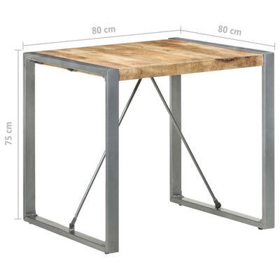 Dealsmate  Dining Table 80x80x75 cm Rough Mango Wood