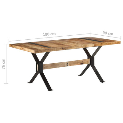 Dealsmate  Dining Table 180x90x76 cm Rough Mango Wood