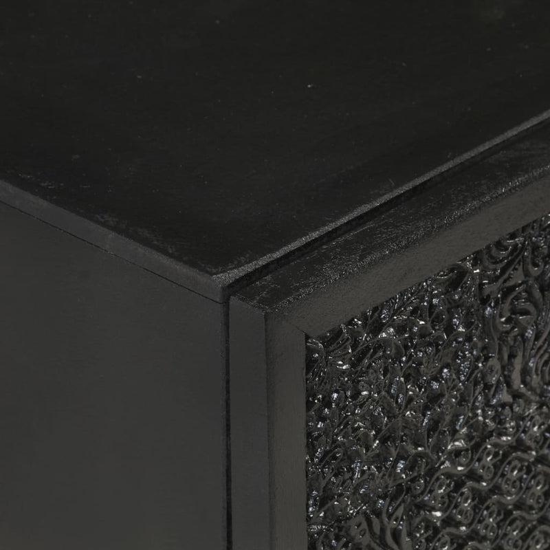 Dealsmate  Bedside Cabinet Black 40x30x50 cm Solid Acacia and Mango Wood