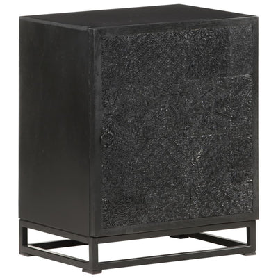 Dealsmate  Bedside Cabinet Black 40x30x50 cm Solid Acacia and Mango Wood
