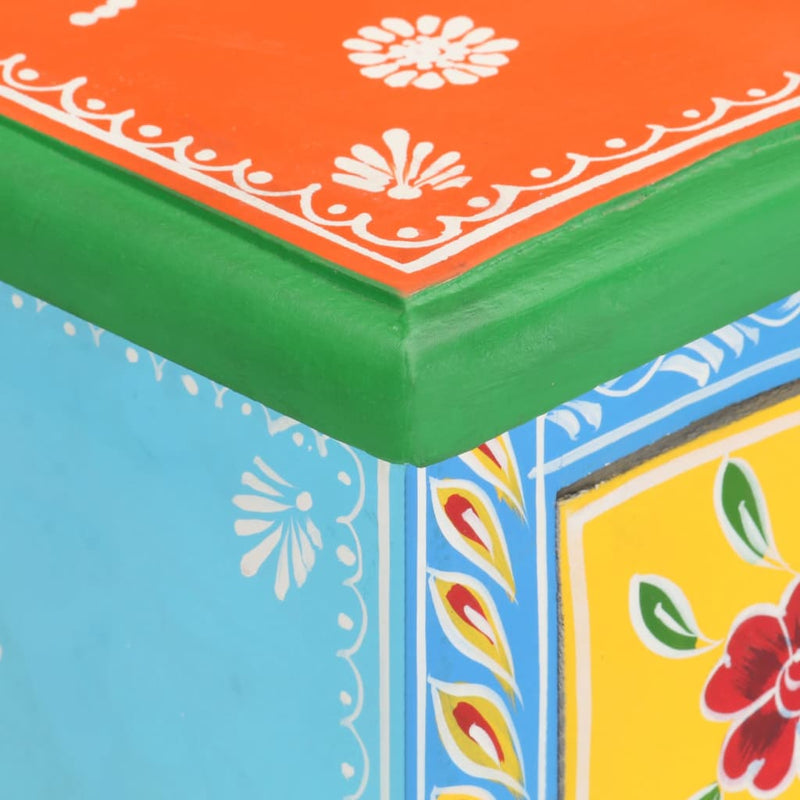 Dealsmate  Hand Painted Bedside Cabinet 40x30x60 cm Solid Mango Wood
