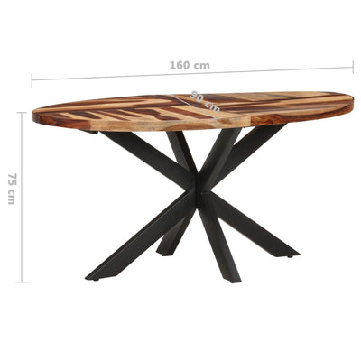 Dealsmate  Dining Table 160x90x75cm Solid Acacia Wood with Sheesham Finish