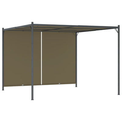 Dealsmate  Garden Pergola with Retractable Roof 3x3 m Taupe 180 g/m²