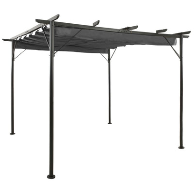 Dealsmate  Pergola with Retractable Roof Anthracite 3x3 m Steel 180 g/m²