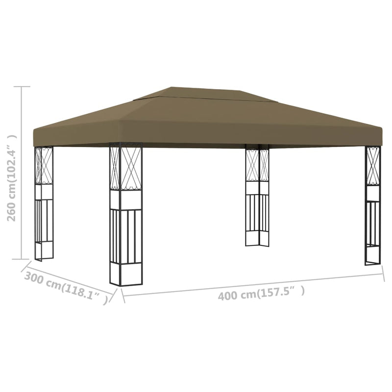 Dealsmate  Gazebo 3x4 m Taupe Fabric