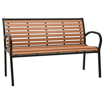 Dealsmate  Garden Bench 125 cm Steel and WPC Black and Brown