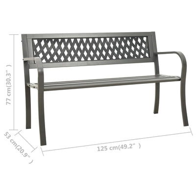 Dealsmate  Garden Bench 125 cm Steel Grey