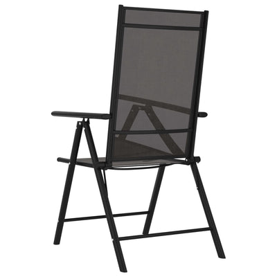 Dealsmate  Folding Garden Chairs 6 pcs Textilene Black