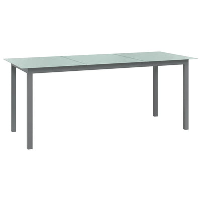 Dealsmate  Garden Table Light Grey 190x90x74 cm Aluminium and Glass