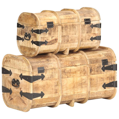 Dealsmate  Storage Chests 2 Pieces Solid Mango Wood