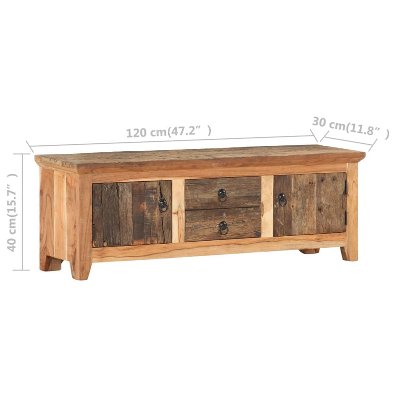 Dealsmate  TV Cabinet 120x30x40 cm Solid Acacia Wood and Reclaimed Wood
