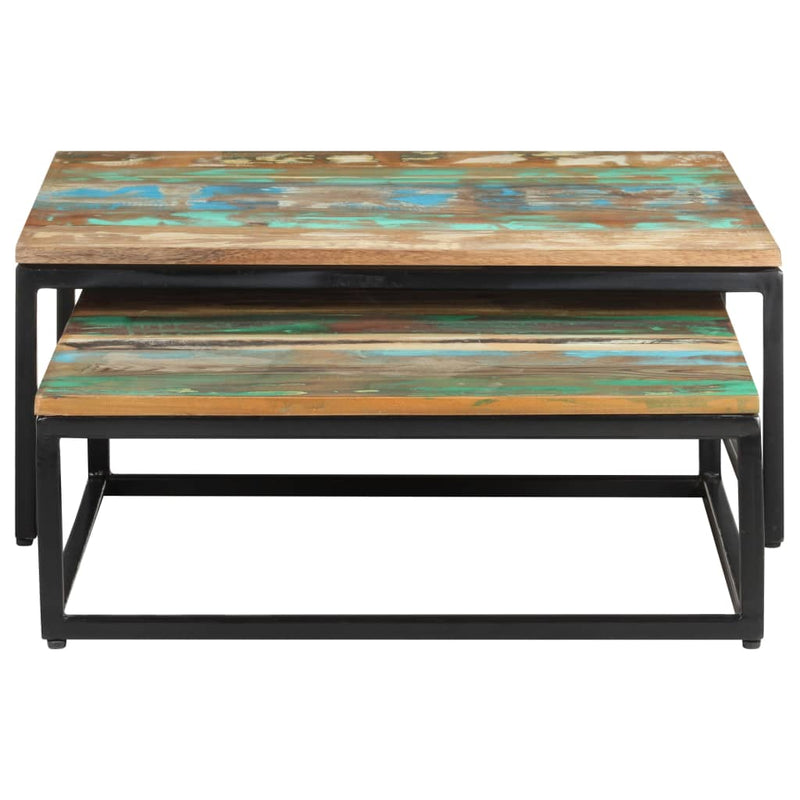 Dealsmate  Nesting Coffee Tables 2 pcs Solid Reclaimed Wood