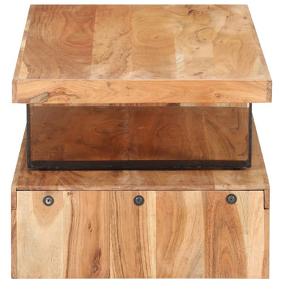 Dealsmate  2 Piece Coffee Table Set Solid Acacia Wood