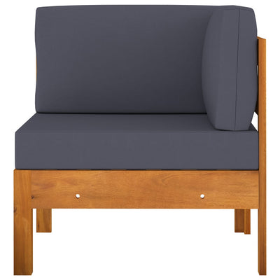 Dealsmate  2 Piece Garden Lounge Set with Dark Grey Cushions Acacia Wood