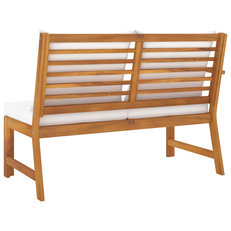 Dealsmate  Garden Bench 114.5 cm with Cream Cushion Solid Acacia Wood