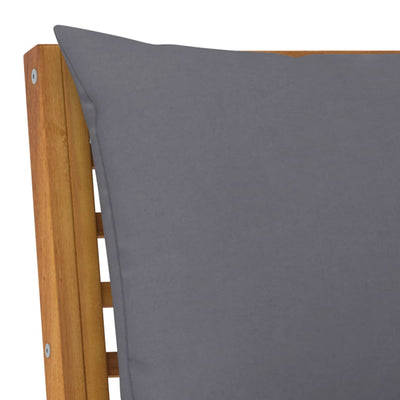 Dealsmate  Sectional Corner Sofa with Dark Grey Cushion Solid Acacia Wood
