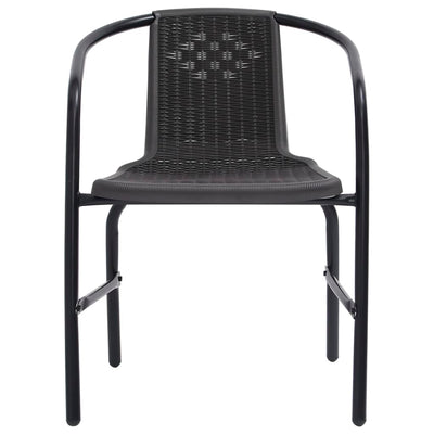 Dealsmate  Garden Chairs 4 pcs Plastic Rattan and Steel 110 kg