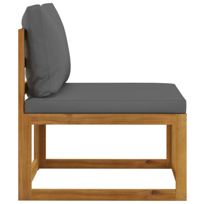 Dealsmate  Sectional Middle Sofa & Dark Grey Cushion Solid Acacia Wood