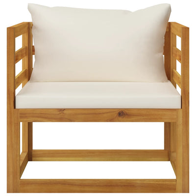 Dealsmate  Garden Chair with Cream Cushions Solid Acacia Wood