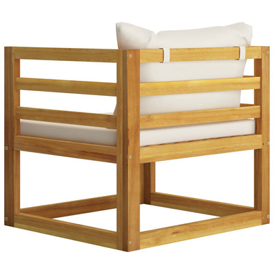 Dealsmate  Garden Chair with Cream Cushions Solid Acacia Wood