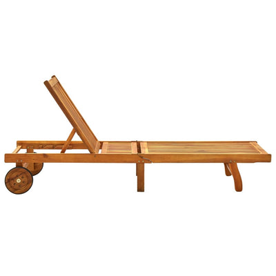 Dealsmate  Sun Lounger Solid Acacia Wood