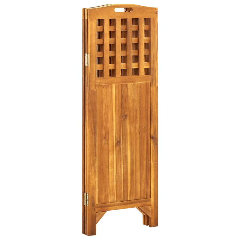 Dealsmate  3-Panel Room Divider 121x2x120 cm Solid Acacia Wood
