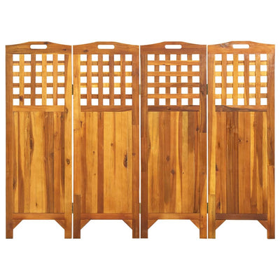 Dealsmate  4-Panel Room Divider 161x2x120 cm Solid Acacia Wood