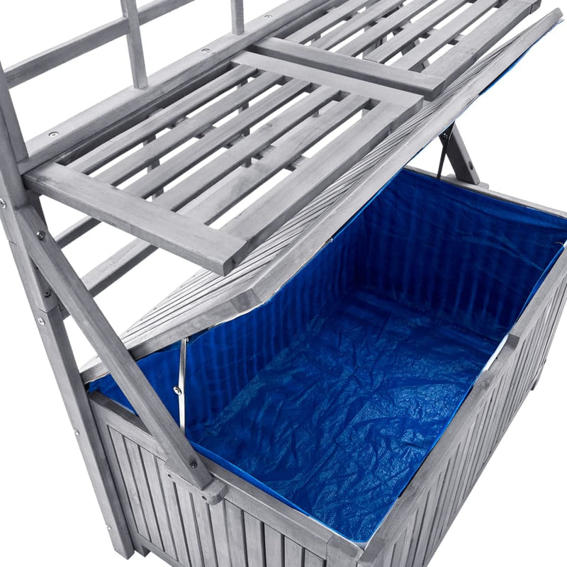 Dealsmate  Storage Box with Trellis Grey 99x55x160 cm Solid Acacia Wood