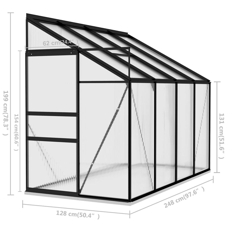 Dealsmate  Greenhouse Anthracite Aluminium 5.24 m³