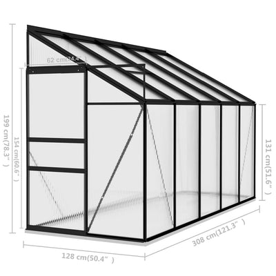 Dealsmate  Greenhouse Anthracite Aluminium 6.5 m³