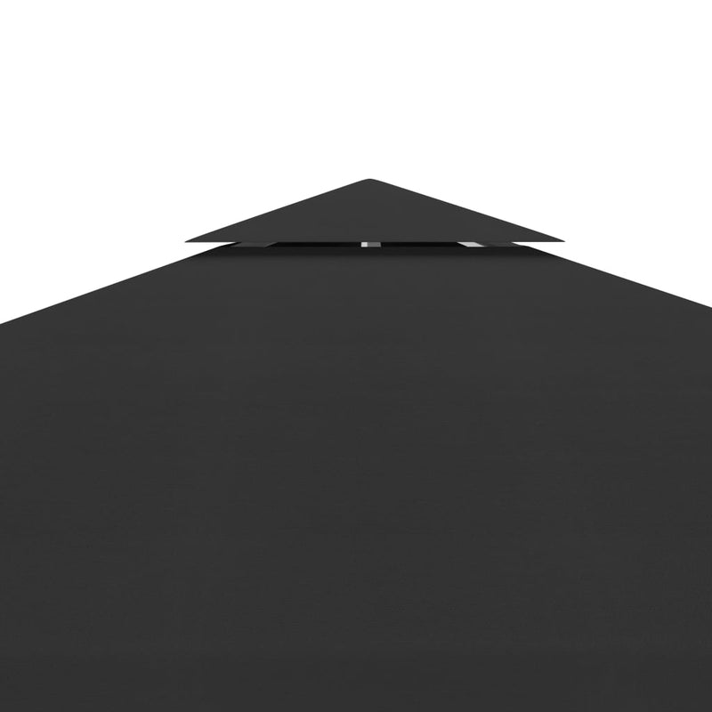 Dealsmate  2-Tier Gazebo Top Cover 310 g/m² 3x3 m Black