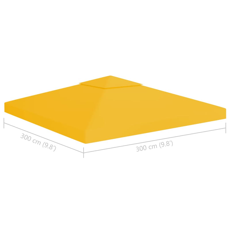 Dealsmate  2-Tier Gazebo Top Cover 310 g/m² 3x3 m Yellow
