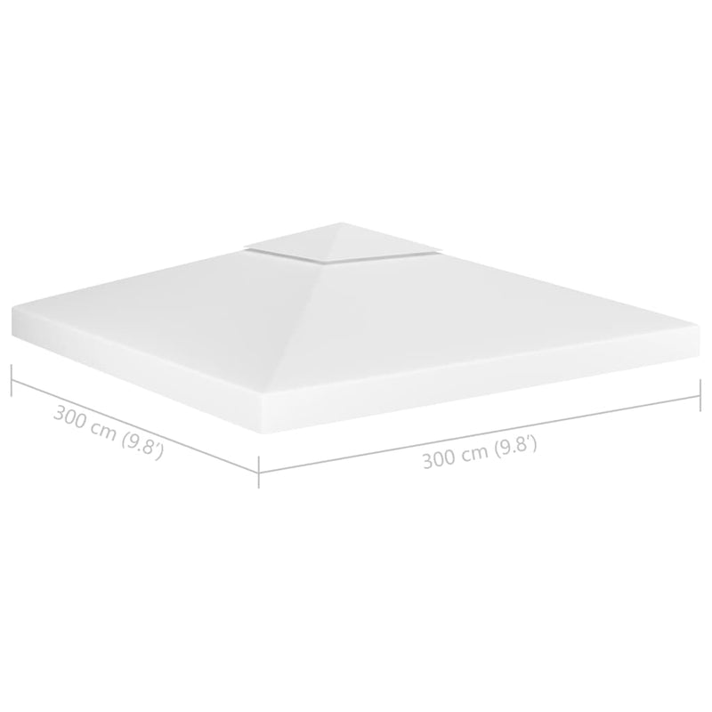 Dealsmate  2-Tier Gazebo Top Cover 310 g/m² 3x3 m White