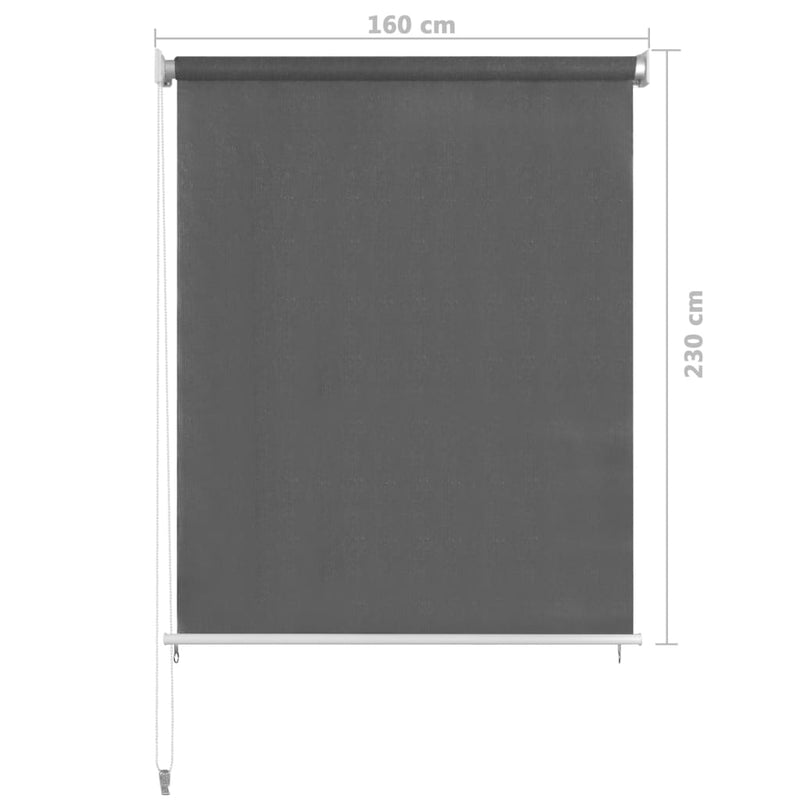 Dealsmate  Outdoor Roller Blind 160x230 cm Anthracite