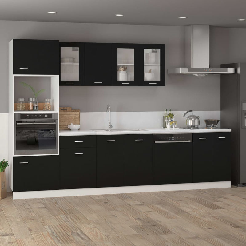 Dealsmate  Bottom Cabinet Black 60x46x81.5 cm Engineered Wood