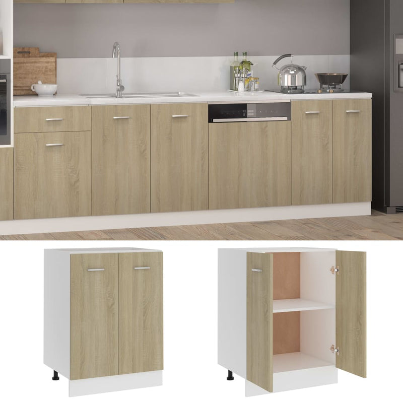 Dealsmate  Bottom Cabinet Sonoma Oak 60x46x81.5 cm Engineered Wood