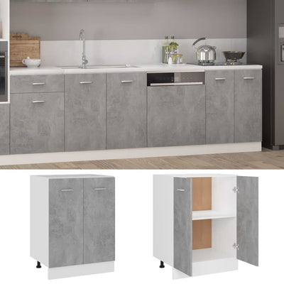 Dealsmate  Bottom Cabinet Concrete Grey 60x46x81.5 cm Engineered Wood