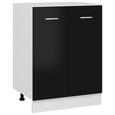 Dealsmate  Bottom Cabinet High Gloss Black 60x46x81.5 cm Engineered Wood
